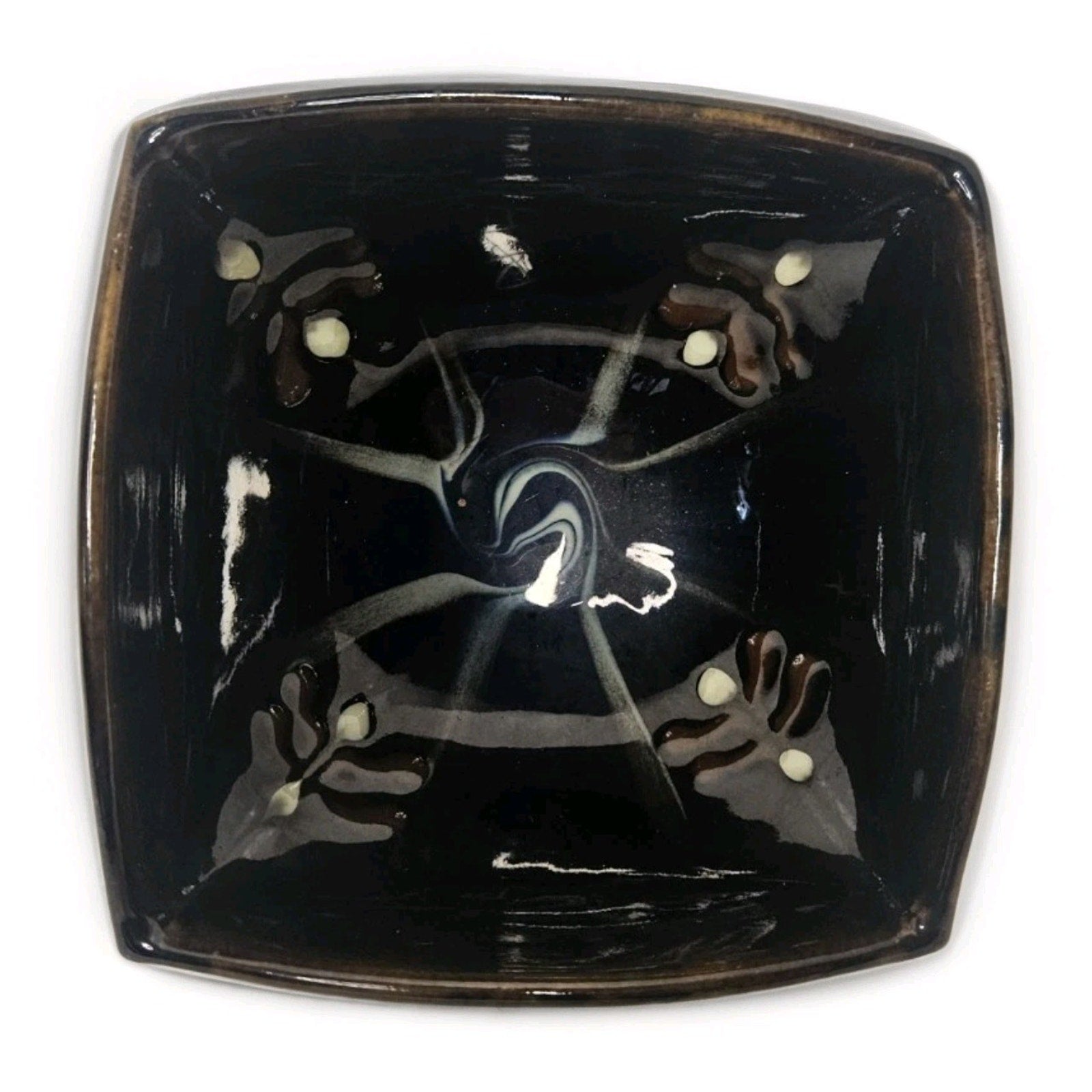 Vintage Danish Trinket Dish Bowl Signed Herman A. Kähler HAK Brown Glazed 4.5"