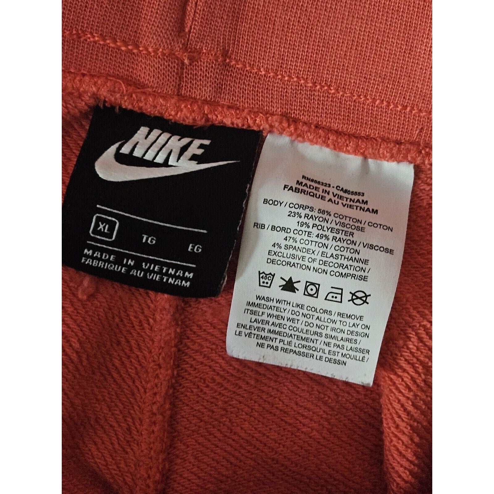 Nike Space To Dream Loose Fit Sweat Shorts Size XL Coral CZ8960
