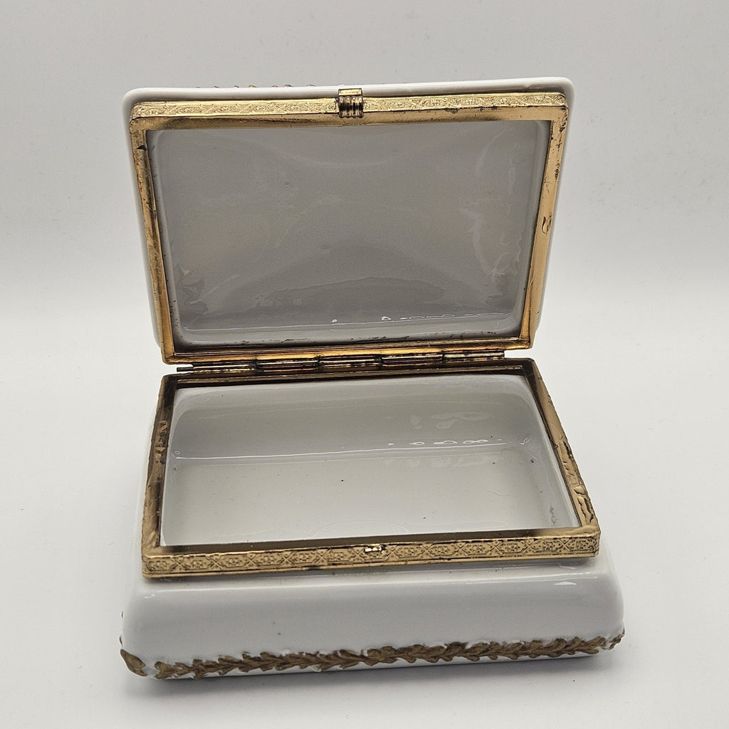 Original Arnart Creation Japan Porcelain Rose Trinket Box Jewelry Vintage