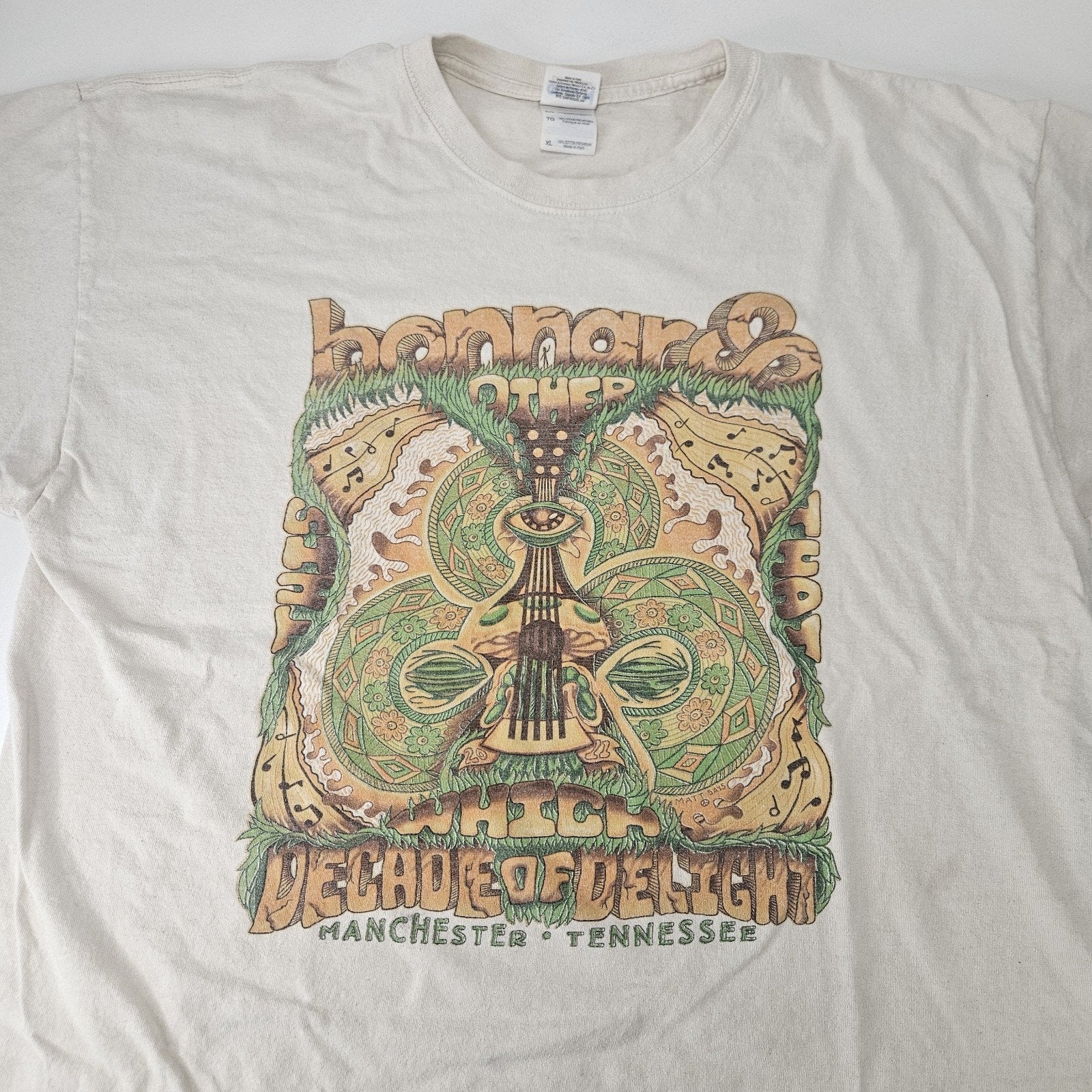 Bonnaroo Decade of Delight Music Festival T Shirt Mens Sz XL *Stained