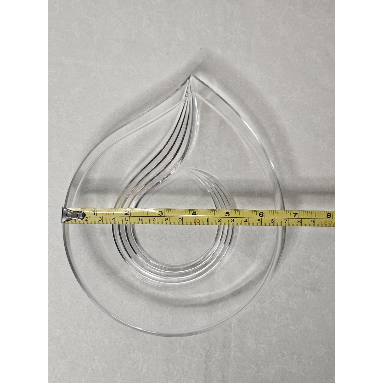 Signed Nachtmann Teardrop Shaped Crystal Accent Candy Nut Dish Art Deco Bavaria