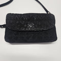 Vintage Wilsons Leather Maxima Black Suede Crossbody Quilted 90s Y2K Goth Grunge