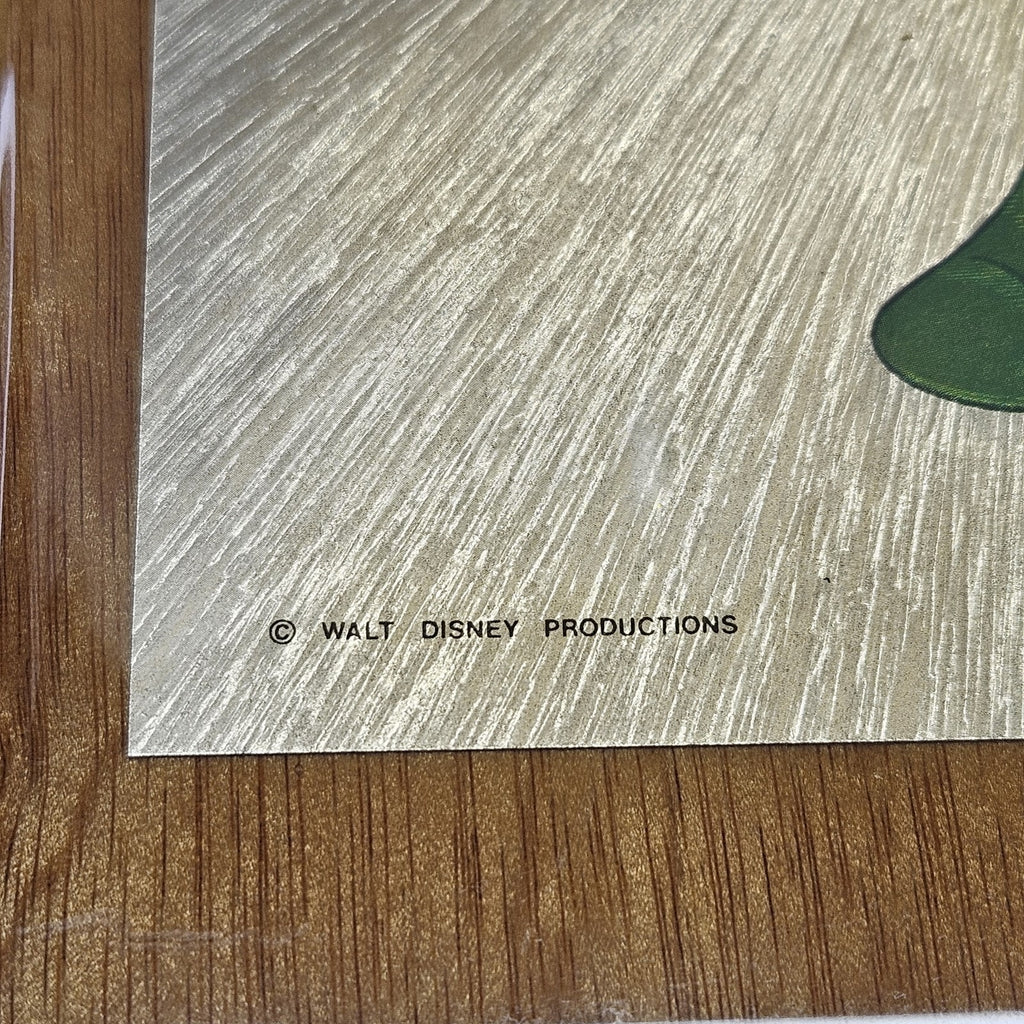 VTG 1980’s Minnie Mouse Wood Foil Art Epoxy Wood Frame Prism Plaque Collectible