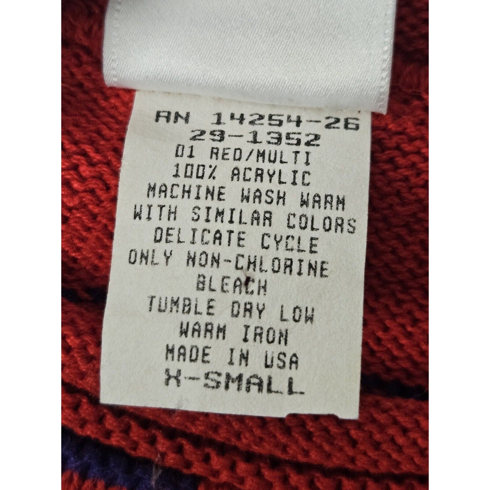 Vintage Crayola Kids Knit Sweater XS 80s Colorful Pullover Sweater US Made