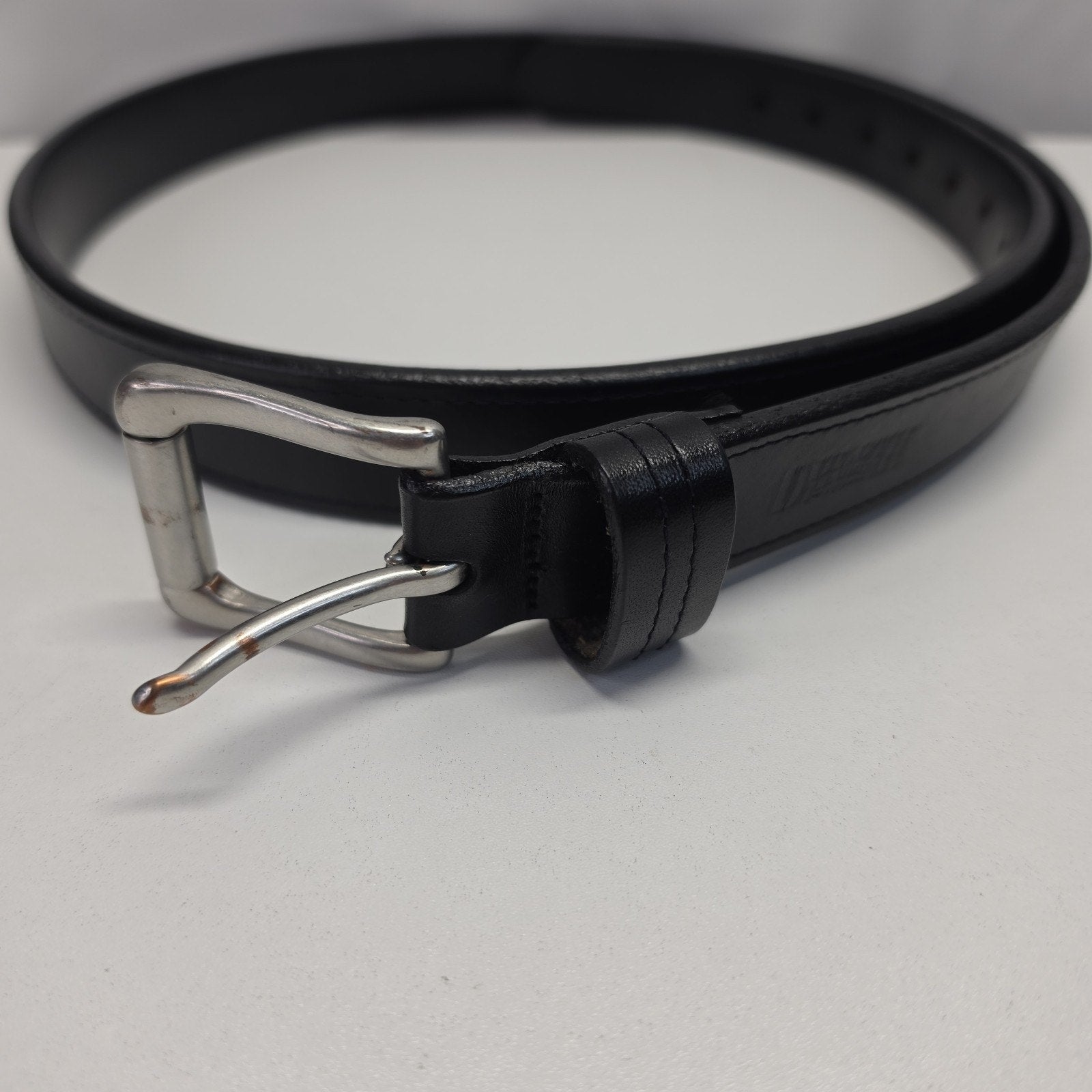 Duluth Trading Co Black Italian Adjustable Leather Belt Sz 46 Men 11019 Lifetime
