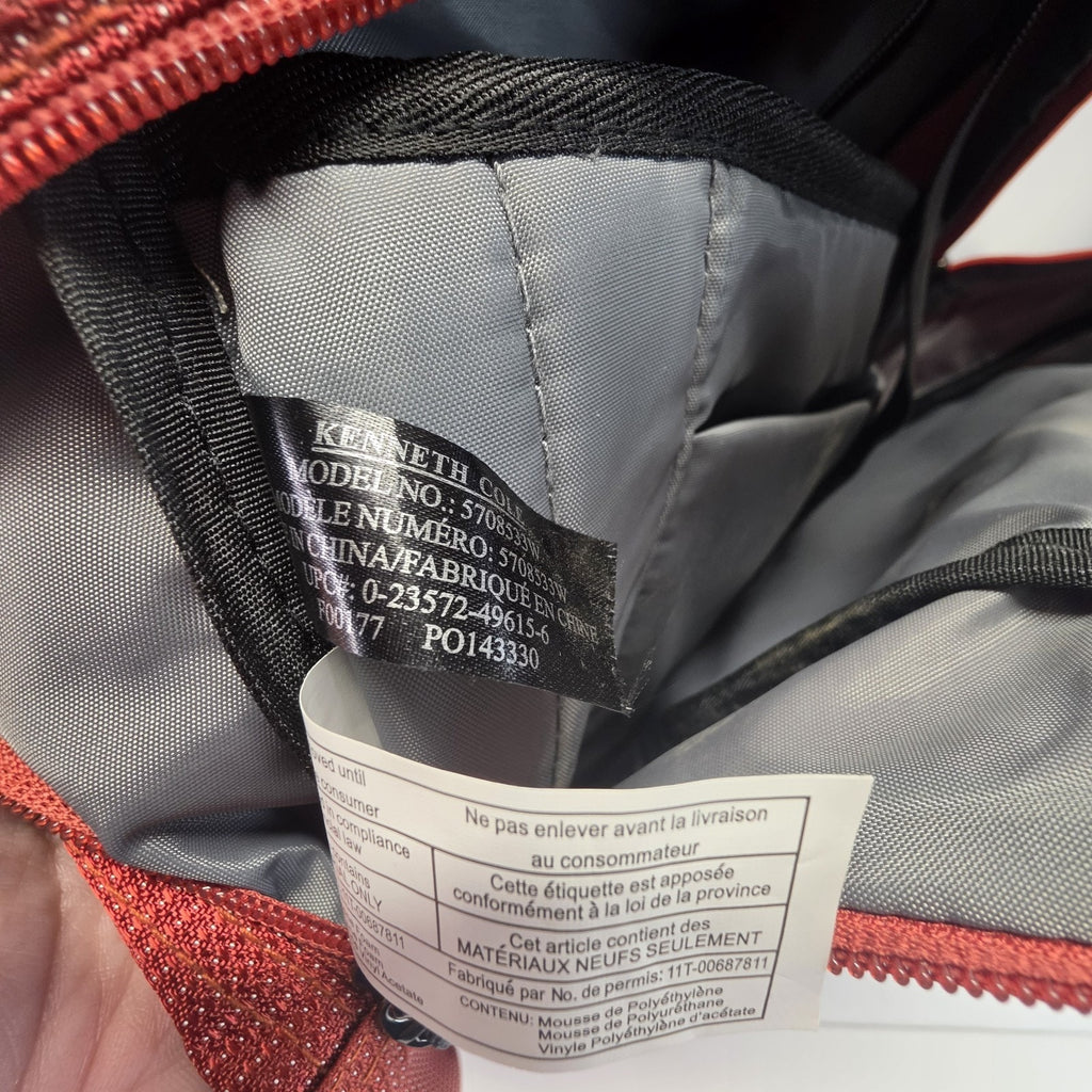 Kenneth Cole Reaction 19" Backpack 15.6" Laptop Pocket Red Gray Textured