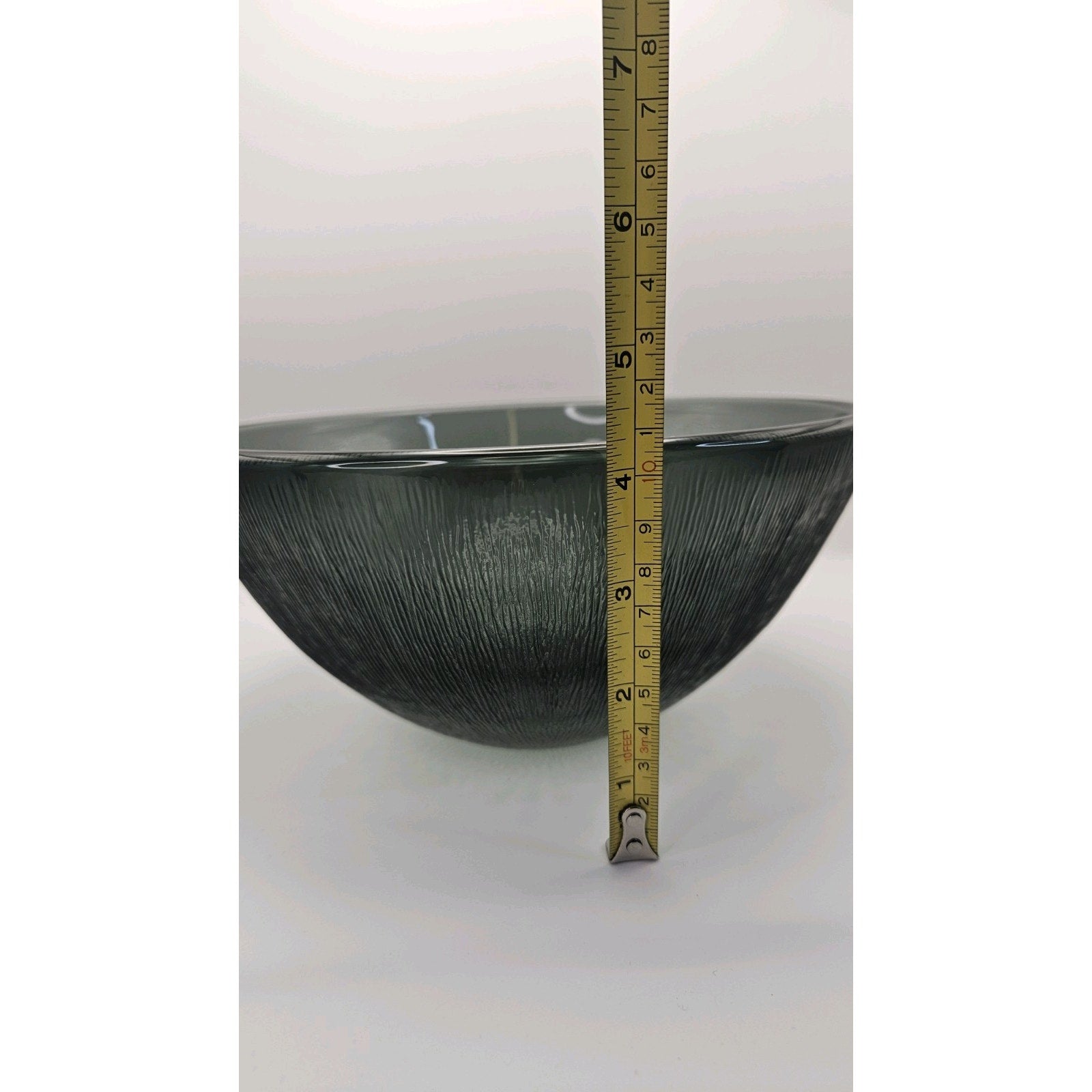 Retro Glass 9" Serving Bowl, Vintage MCM Gray Smoke Glass, Fersken W Johansson, Norwegian Tableware