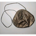 Vintage 80s Faux Bronze Cloth Snake Skin Purse Clam Shell Closure Crossbody
