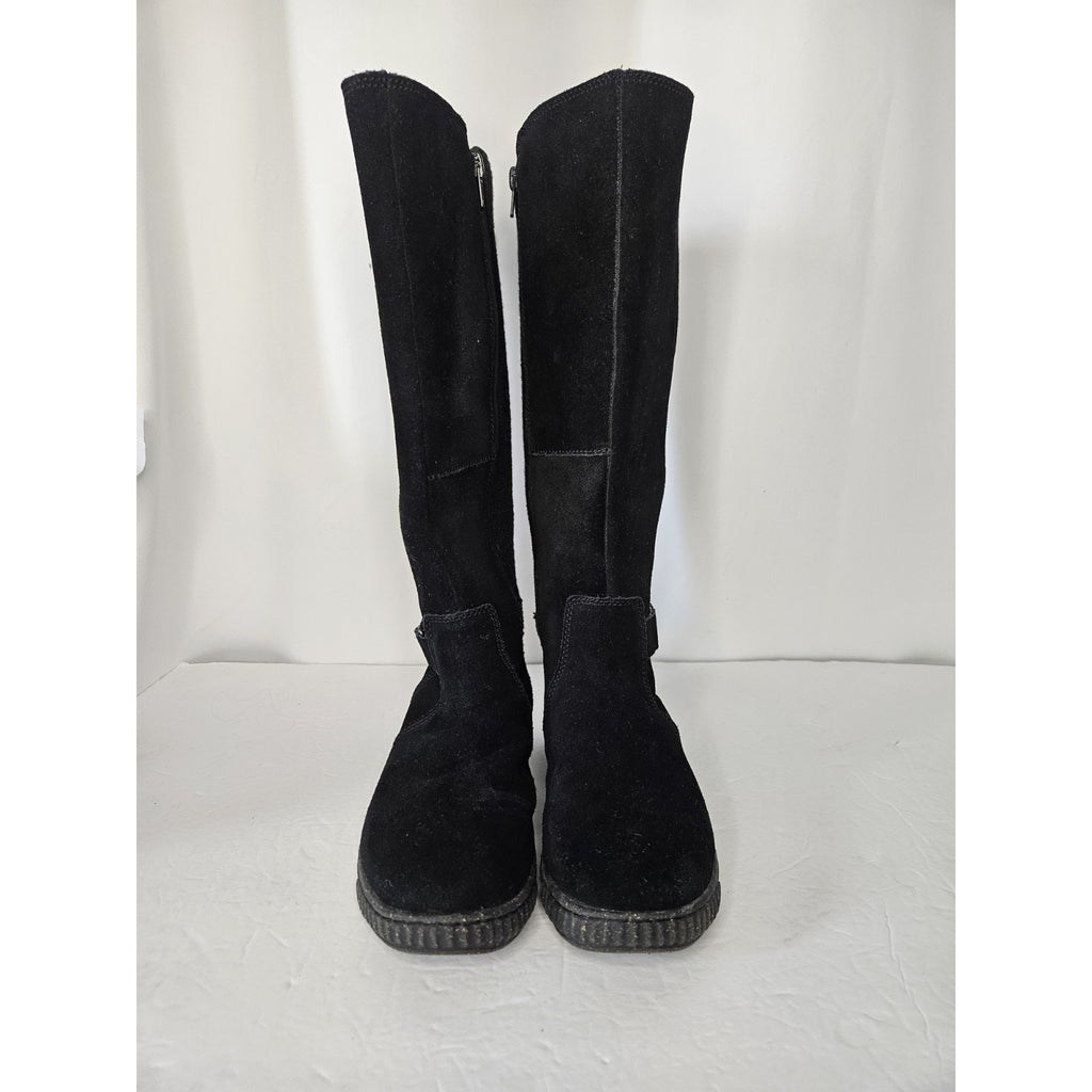 Clarks Collection Suede Tall Shaft Boots Caroline Style Black Women's 6.5 28710