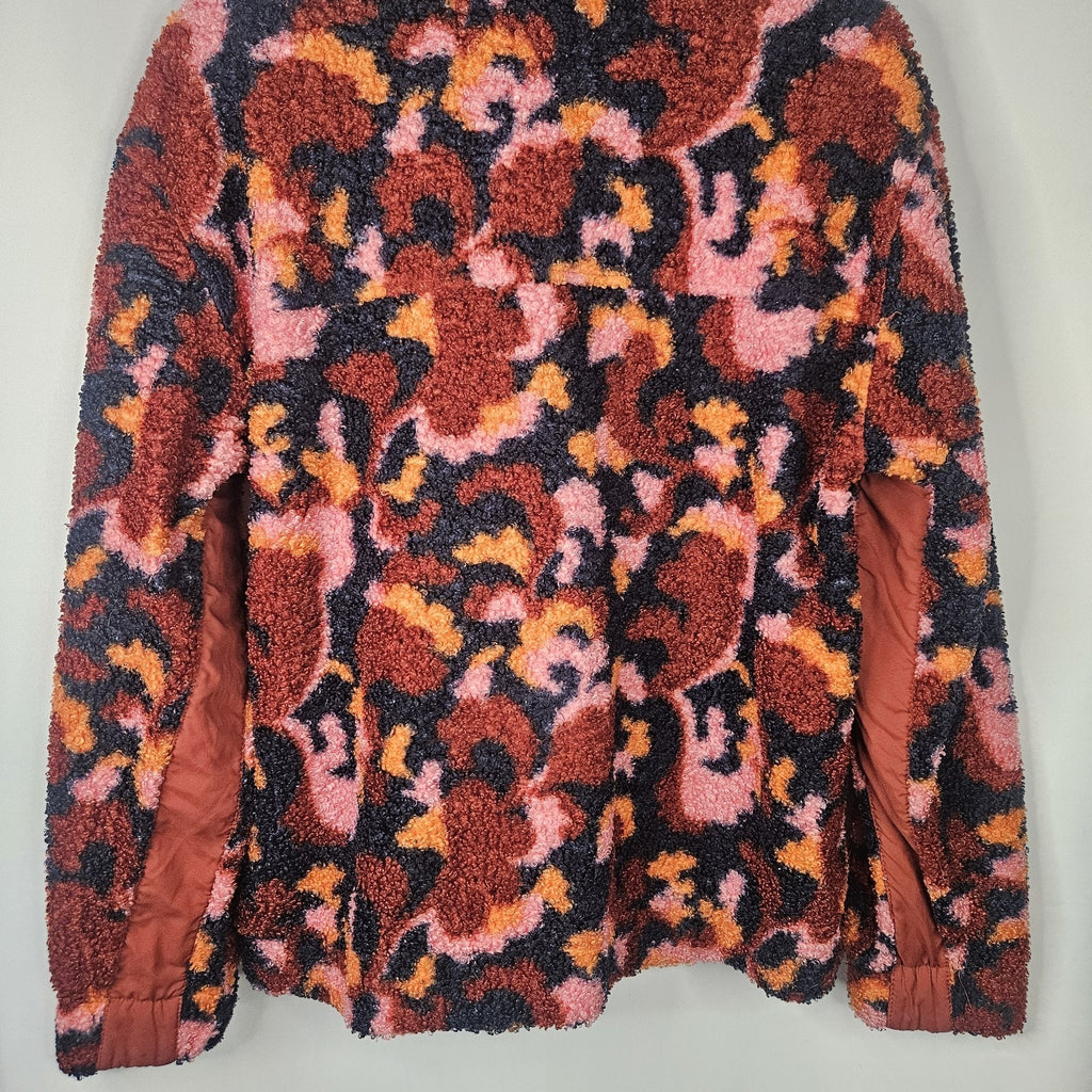 Sage Collective Jacket Red Purple Fleece 1/2 Zip Pullover Pocket Size M Cozy