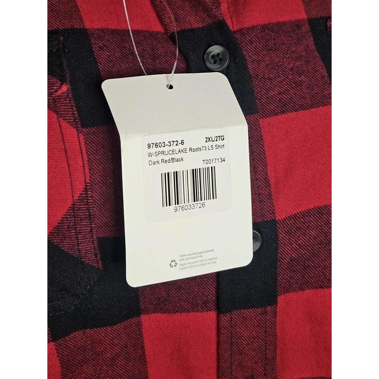 New Roots 73 Womens Shirt 2X Red Black Flannel Plaid Longsleeve Buttonup Pockets