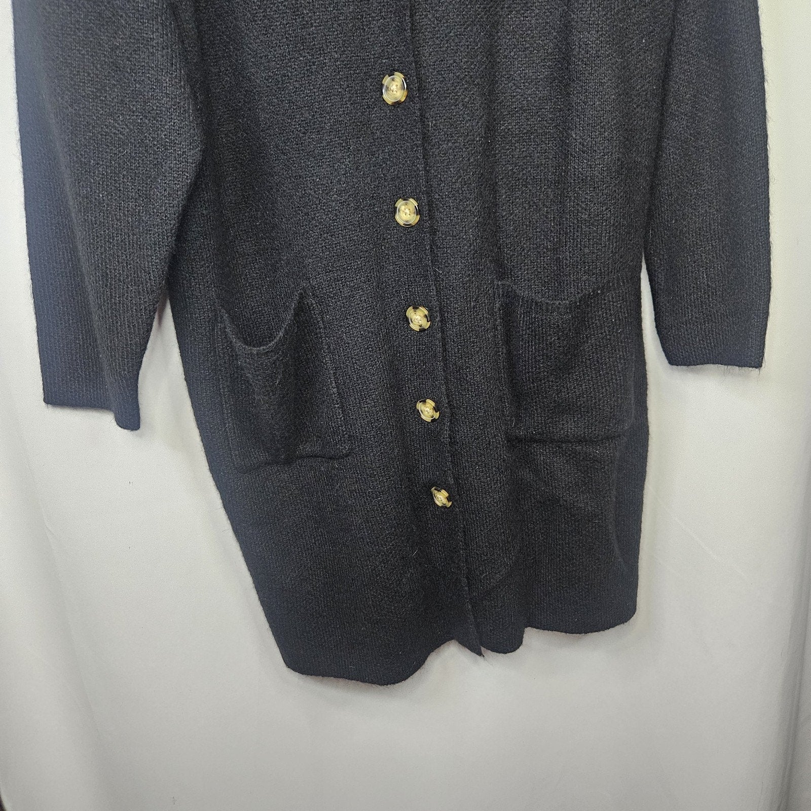 Torrid Long Sleeve Notched Collar Long Cardigan Sweater Black 2 2x 18 20 #A08689