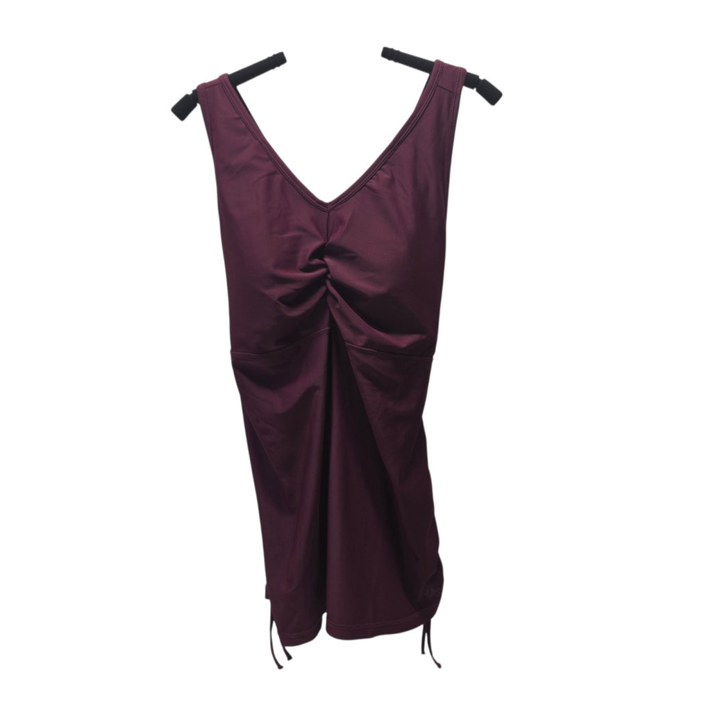UV Skinz Women's Ruched Swim Tunic Tankini Top Deep Plum 2XL Beach Resort Sporty