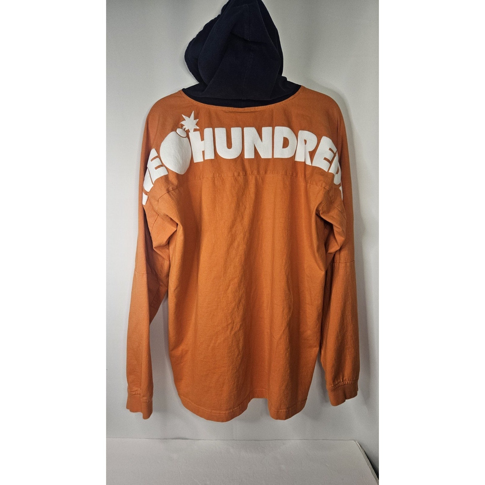 The Hundreds Men’s Puff Print Orange Pullover LW Hoodie Sweatshirt Y2k Size XL