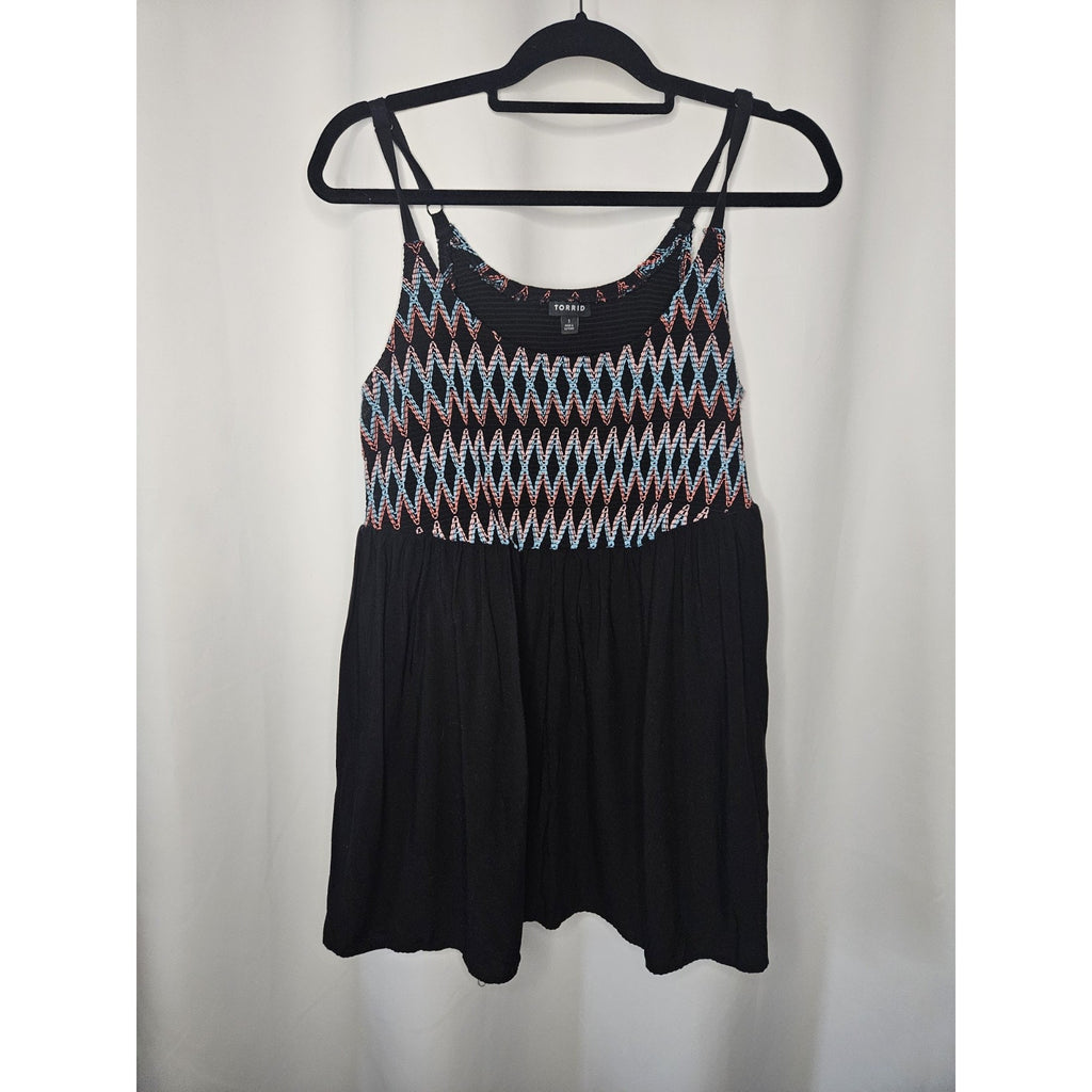 TORRID Scuba Knit Peplum Camisole Shirt Tank Top Womens 1X 14-16 XL Black