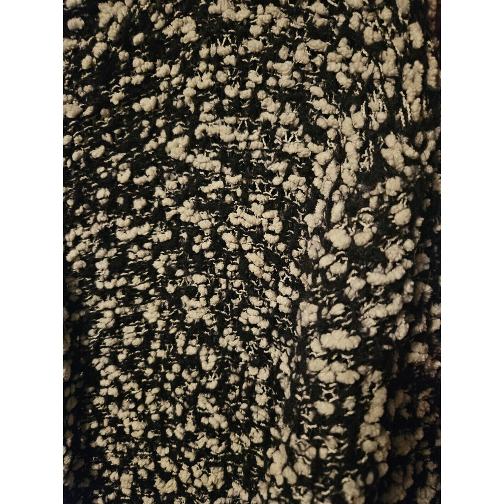 Poof New York Open Sweater Black & White Toothbrush Nylon Feather Size XL