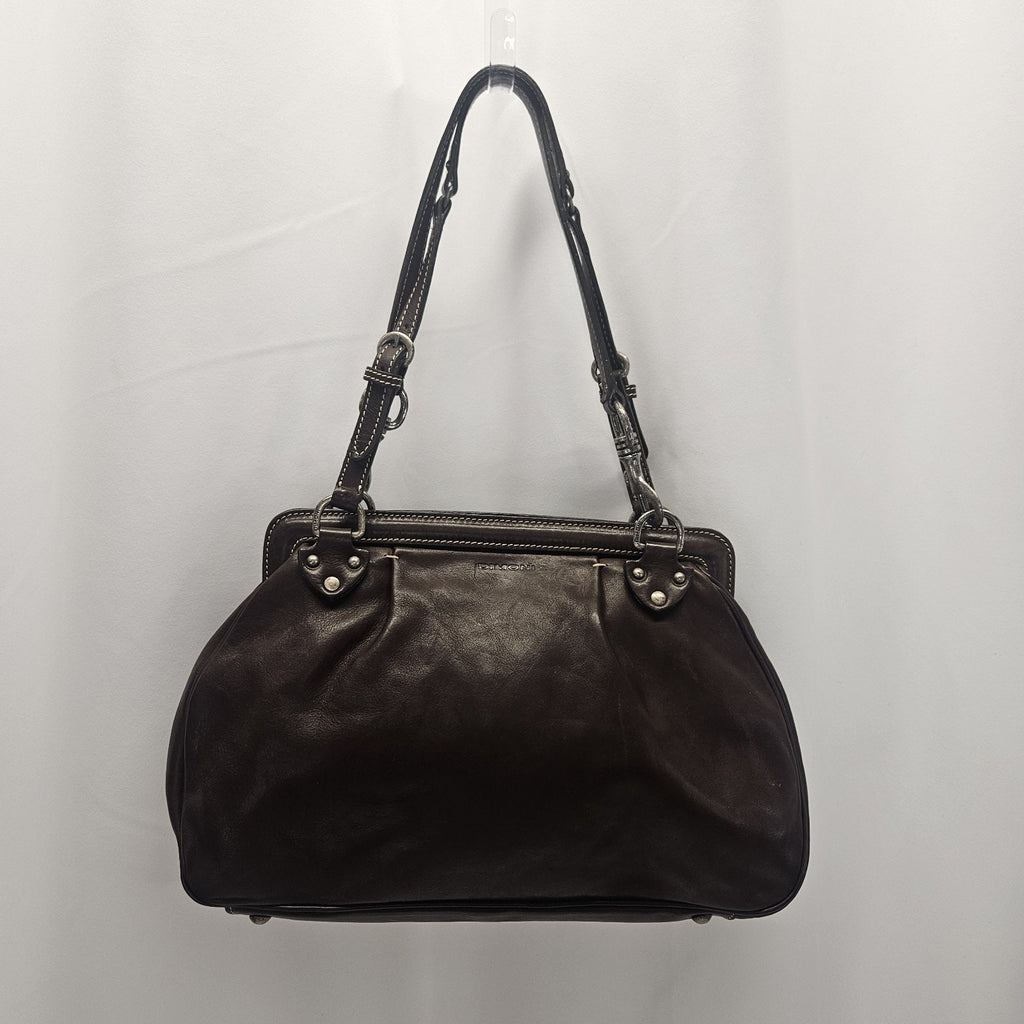 Vintage Leather Bag Dimoni Chocolate Brown Shoulder Handbag Satchel Purse