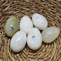 Vtg Natural White Layered Agate, Onyx, Alabaster 6 Eggs Stone Healing Mexico