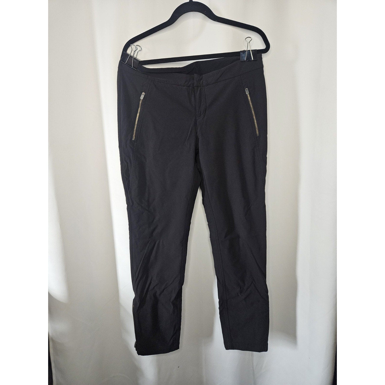 Athleta Pants Womens L 14 Black Skinny Wander Stash Pants Athletic Zipper Ankle