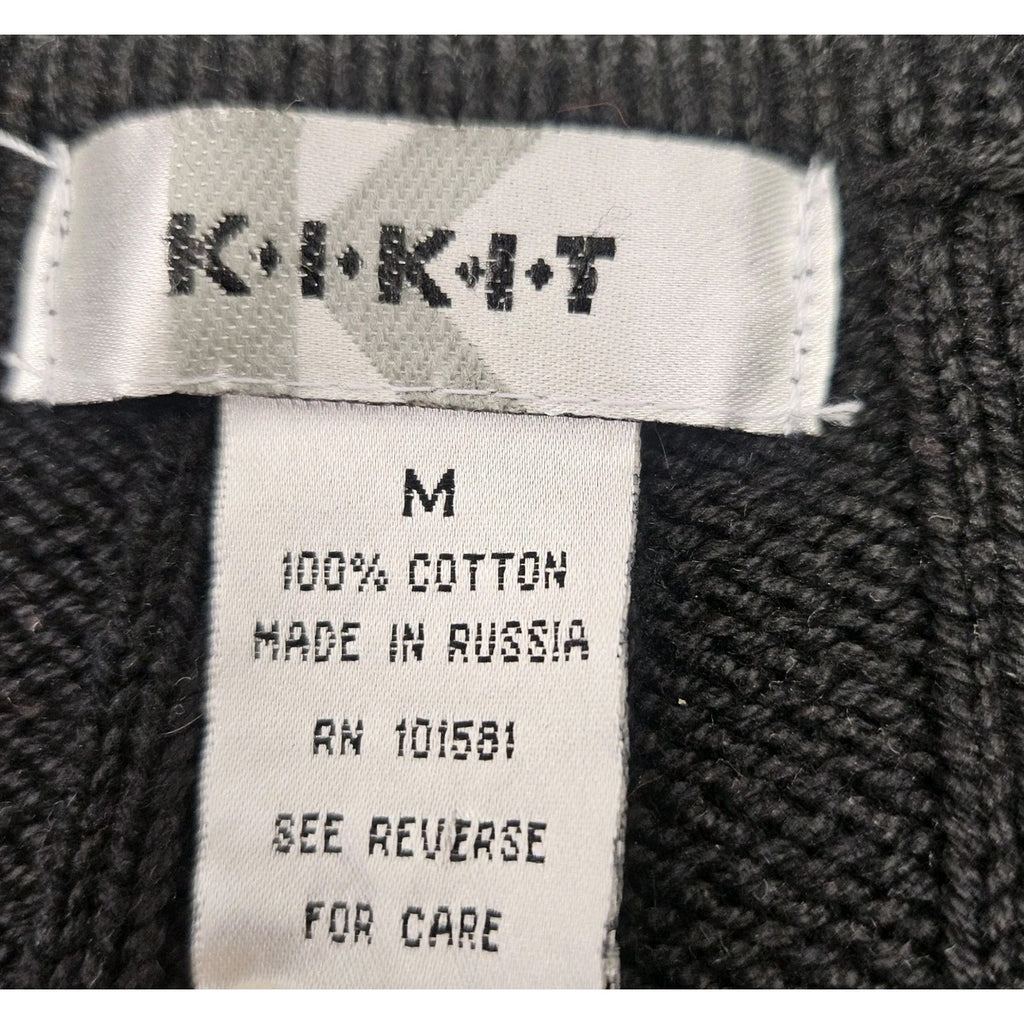 Kikit Ribbed Cotton Knit Long Cardigan Sweater Black Medium Classic Duster