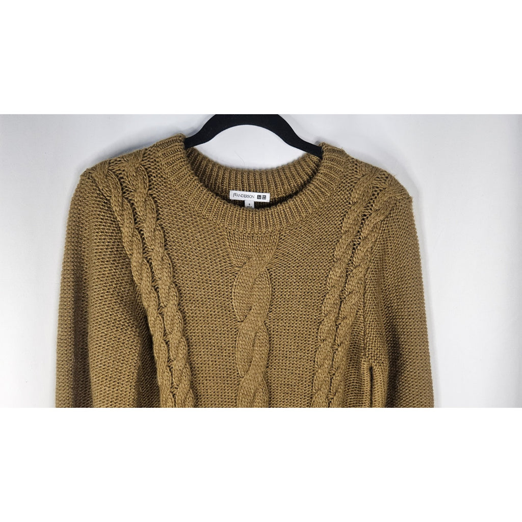 Uniqlo x JW Anderson Tan Sweater Dress Small Chunky Knit Sweater Midi Dress