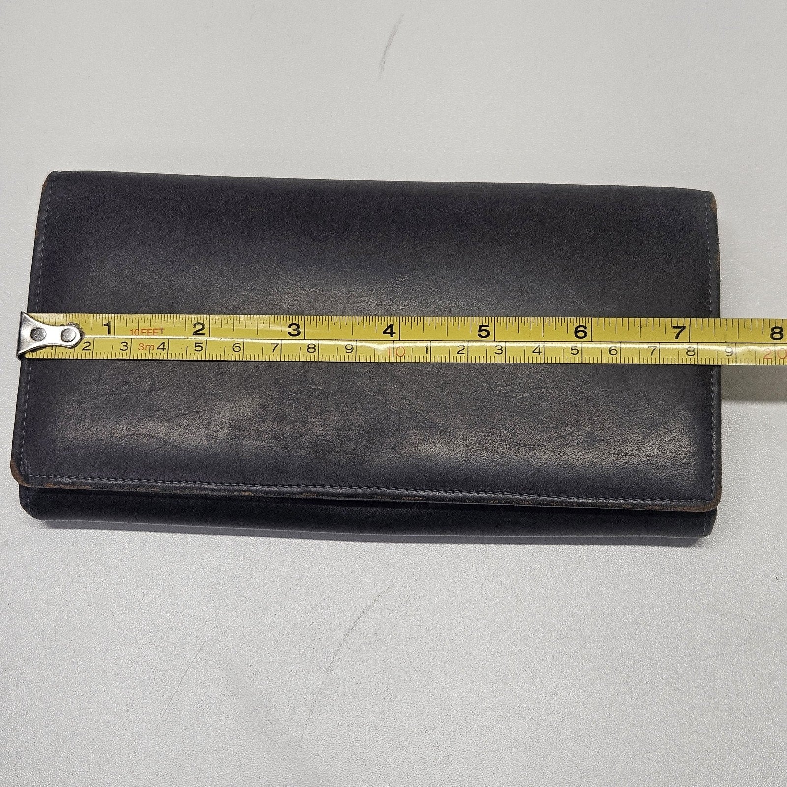 Vtg Carlo Amboldi Matte Calf Skin Large Bifold Wallet Card Holder Soft Leather