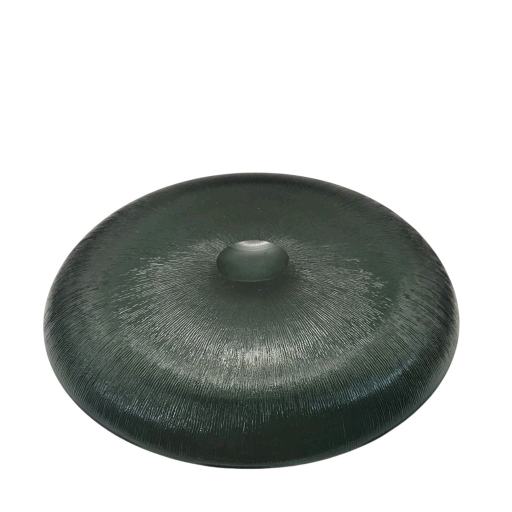 Retro Glass 12.5" Serving Platter, Vintage MCM Gray Smoke Glass, Fersken W Johansson, Norwegian Tableware