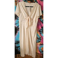 NTW Baltic Born Poppy Satin Midi Dress XXL Knot Front Flutter Sleeve Champagne Tie