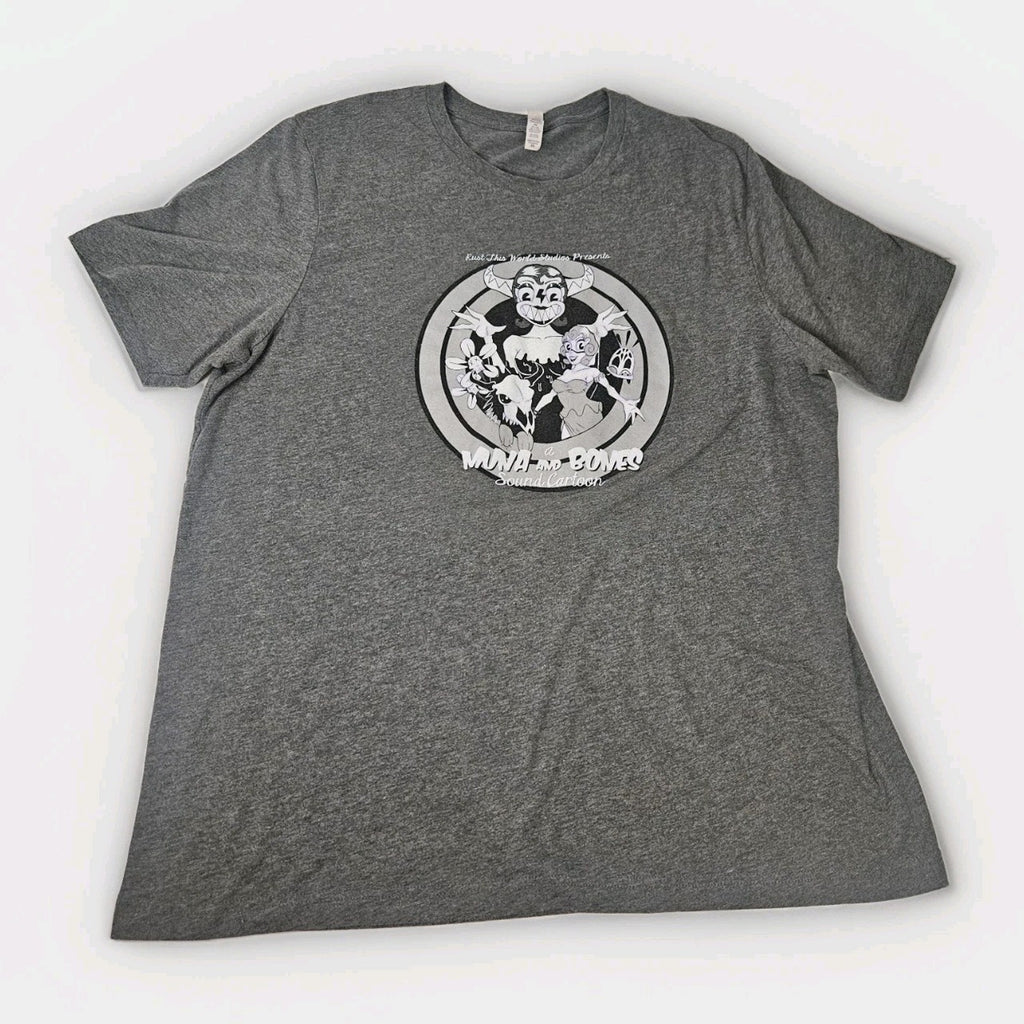 MUNA AD BONES Sound Cartoon Gray Tshirt Graphic Tee Mens 2XL