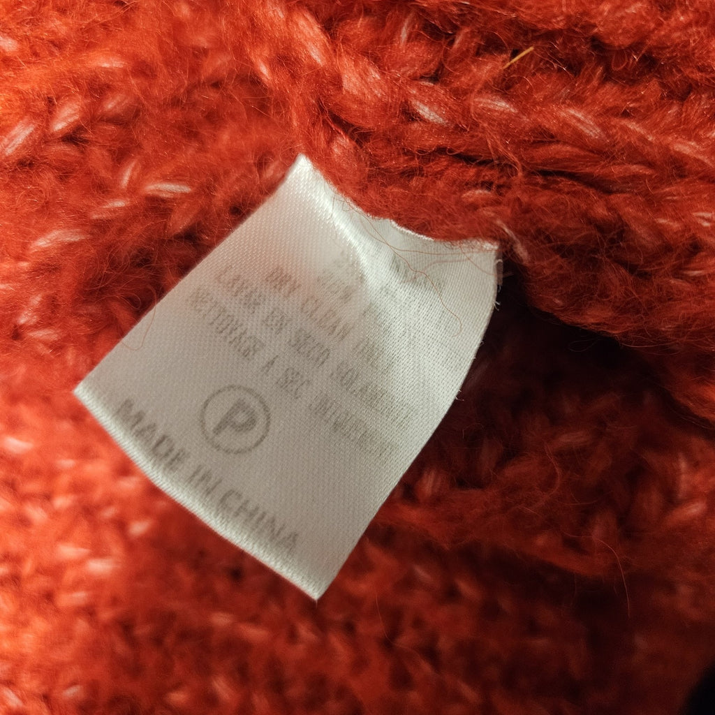 Ciebon Anthropologie Long Chunky Knit Red Cardigan Sweater XL Duster Valentines
