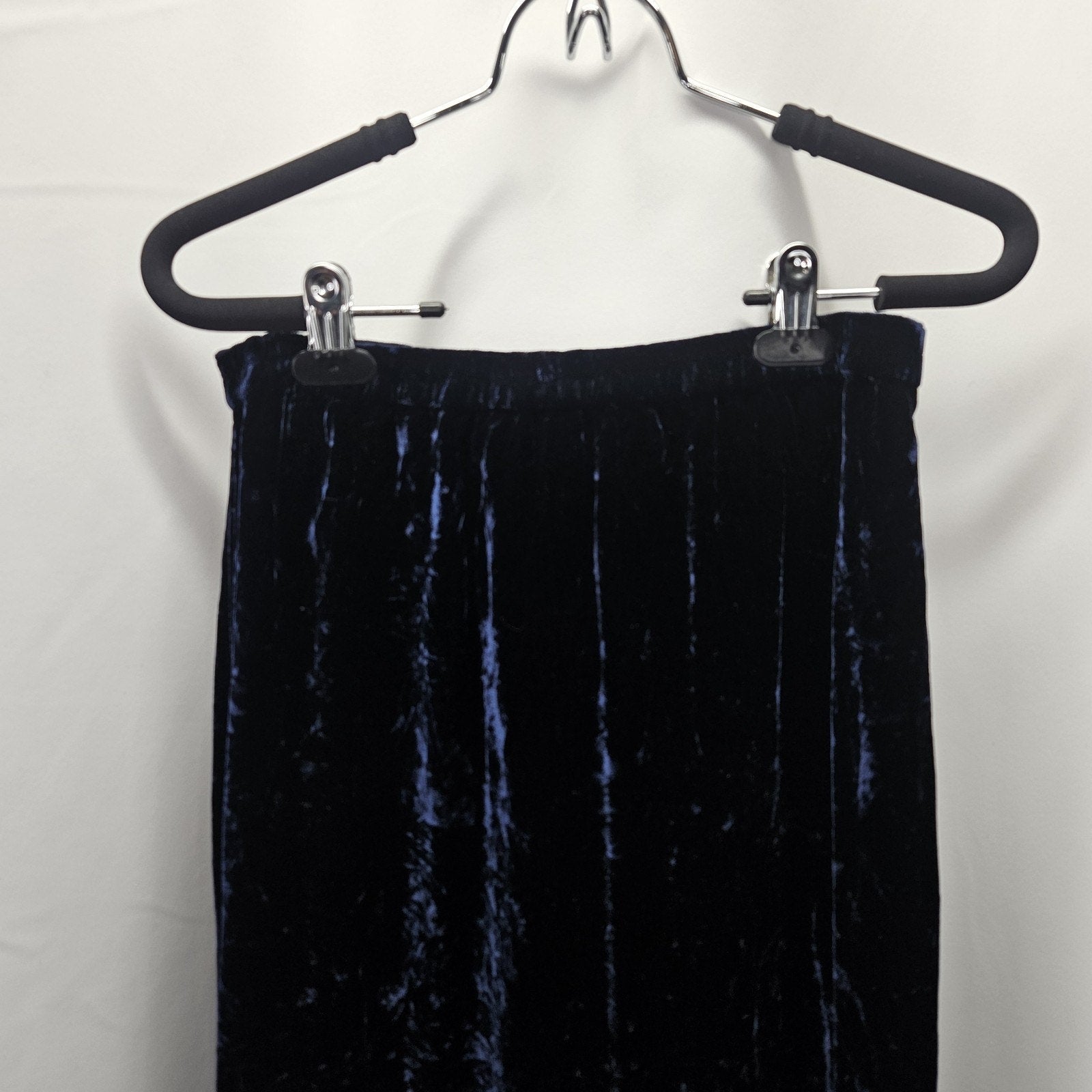 Vtg 90's Women's Velvet Maxi Skirt Navy Blue Small Whimsigoth Gothic Flowy Fairy