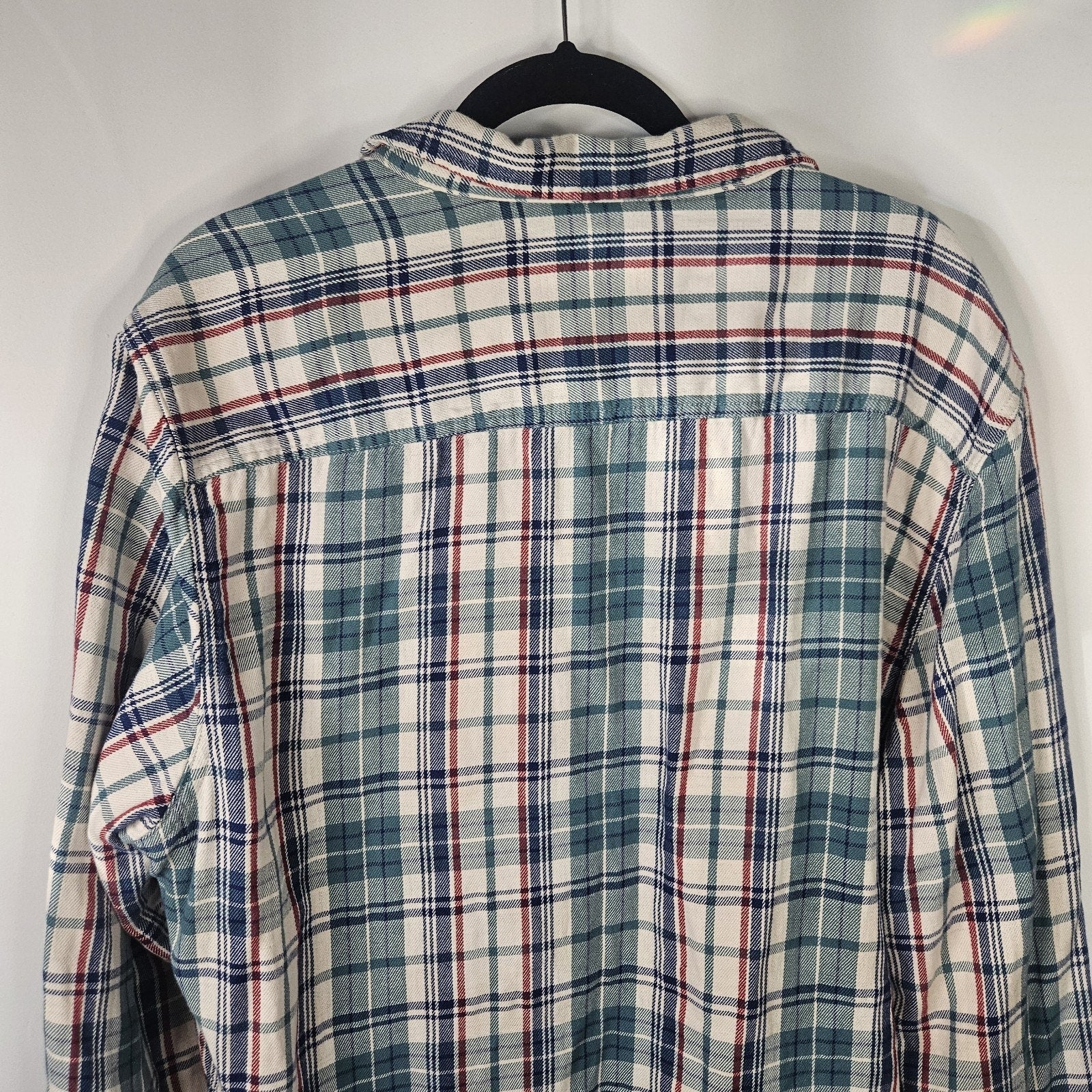 Toad and Co Blue Red Plaid Shirt Mens Sz Xl Long Sleeve Button Up Flannel