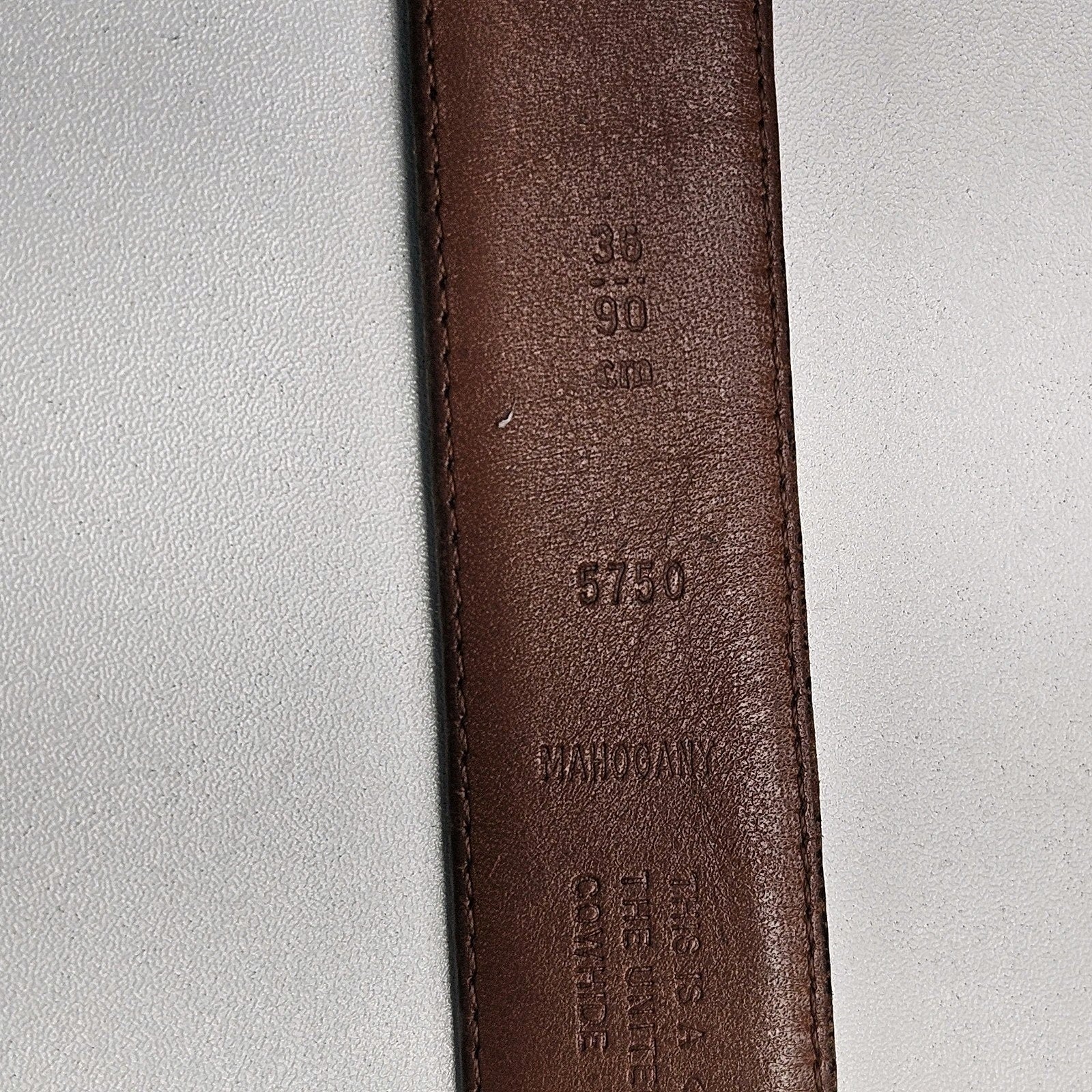 Vintage Coach Womens Mahogany Brown Cowhide Leather Belt 5750 Brass Buckle Sz 38