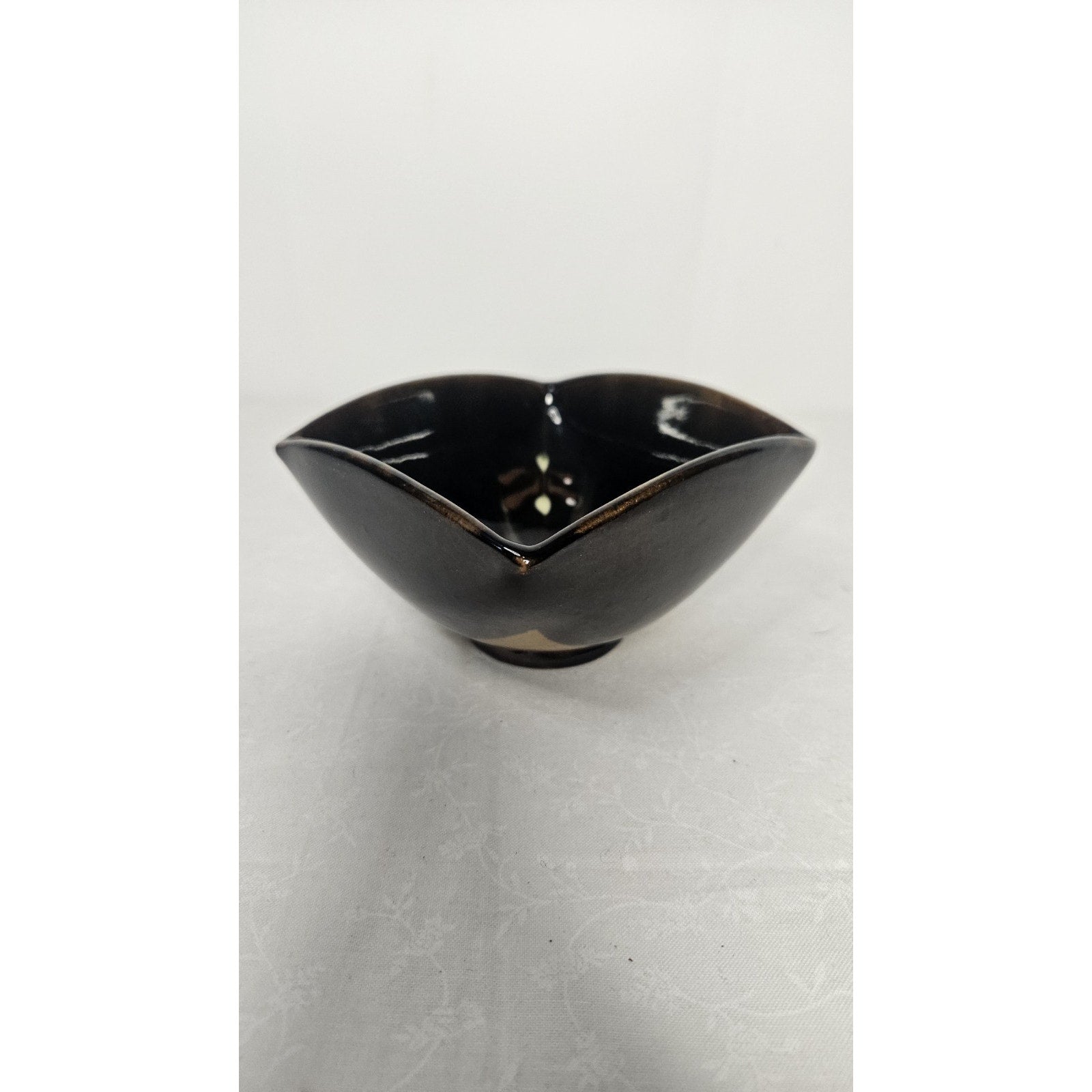 Vintage Danish Trinket Dish Bowl Signed Herman A. Kähler HAK Brown Glazed 4.5"