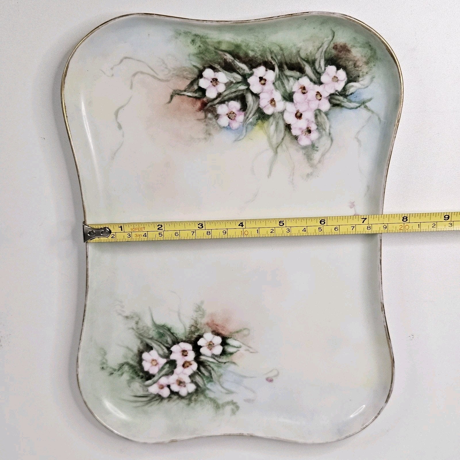 Antique Porcelain Vanity Set Dresser Tray Hand Painted MZ Austria & Bavaria