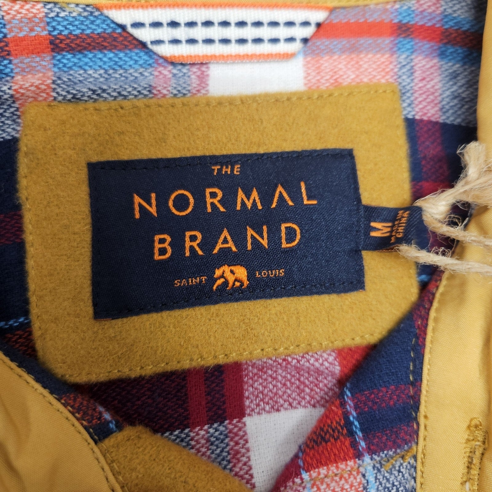 Nwt The Normal Brand Men's Brightside Flannel Jacket Medium Yellow Unisex