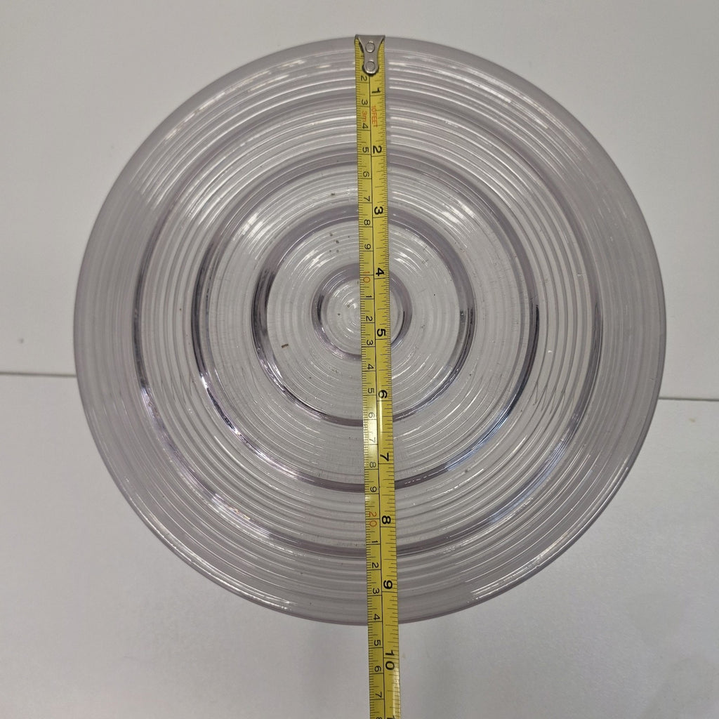 Vintage Light Fixture Cover 9-3/4" Diameter Frosted Sides Clear Stepped Bottom