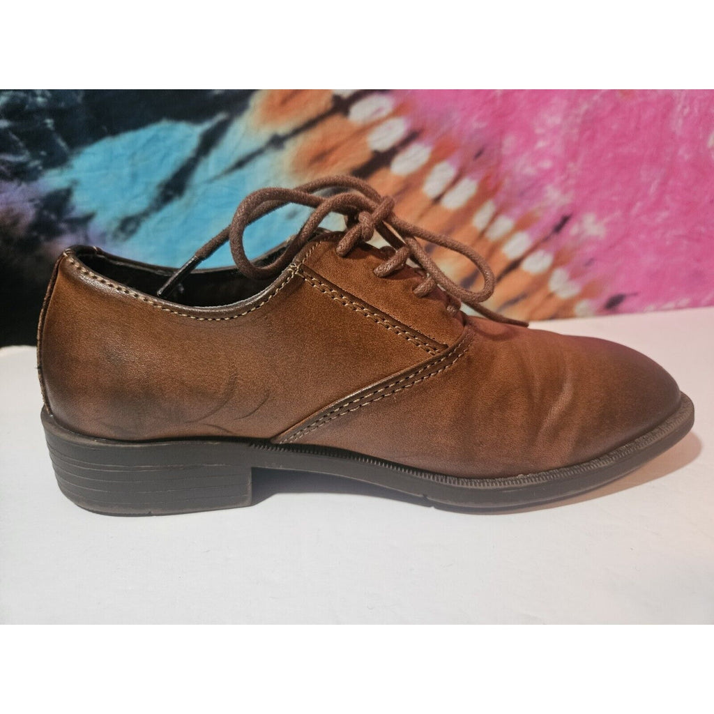Freeman Boys Size 1 Standard Width Brown Leather Morgan Dress Shoes