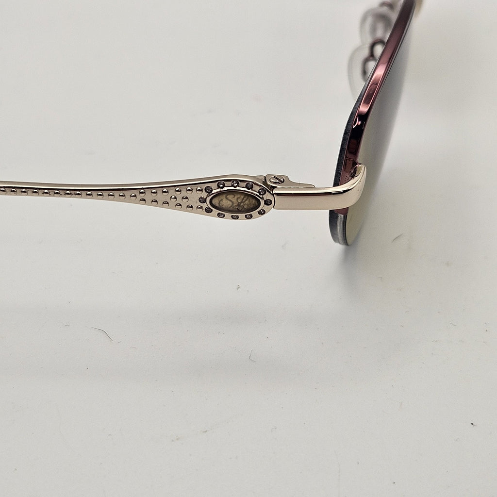 Sophia Loren Gold Purple Metal Oval Half Rim Sunglasses Zyloware M304 1685019135