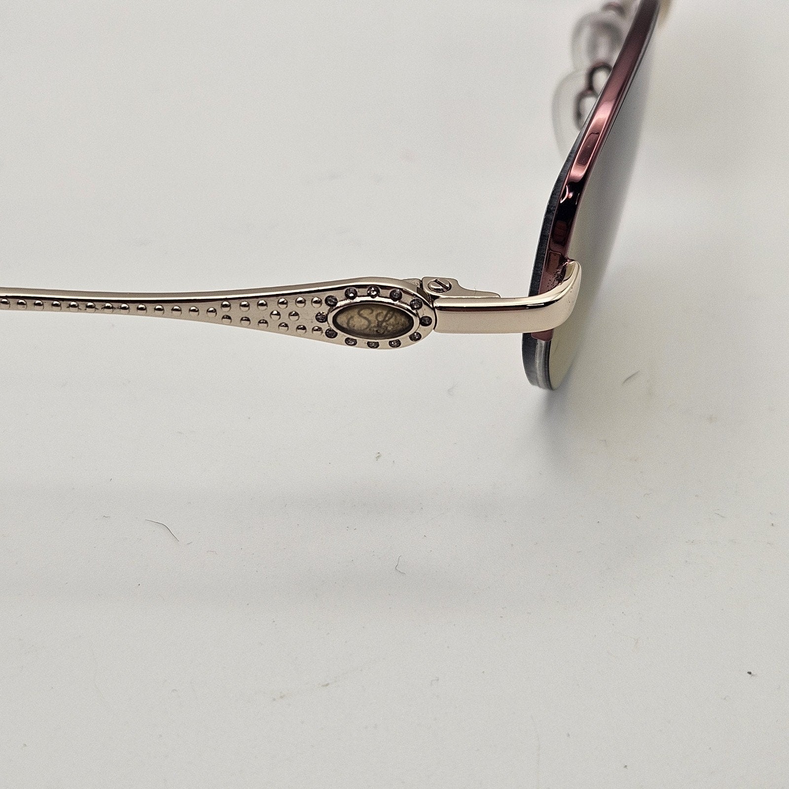 Sophia Loren Gold Purple Metal Oval Half Rim Sunglasses Zyloware M304 1685019135