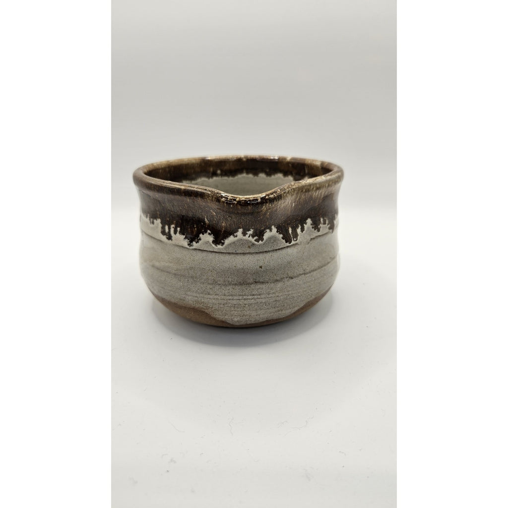 Handmade Studio Pottery Mug Pitcher Brown Glazed Pottery Signed 3.5"