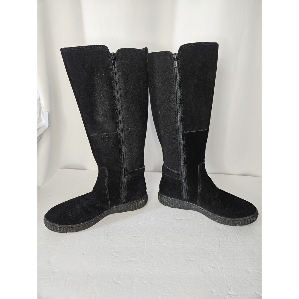 Clarks Collection Suede Tall Shaft Boots Caroline Style Black Women's 6.5 28710