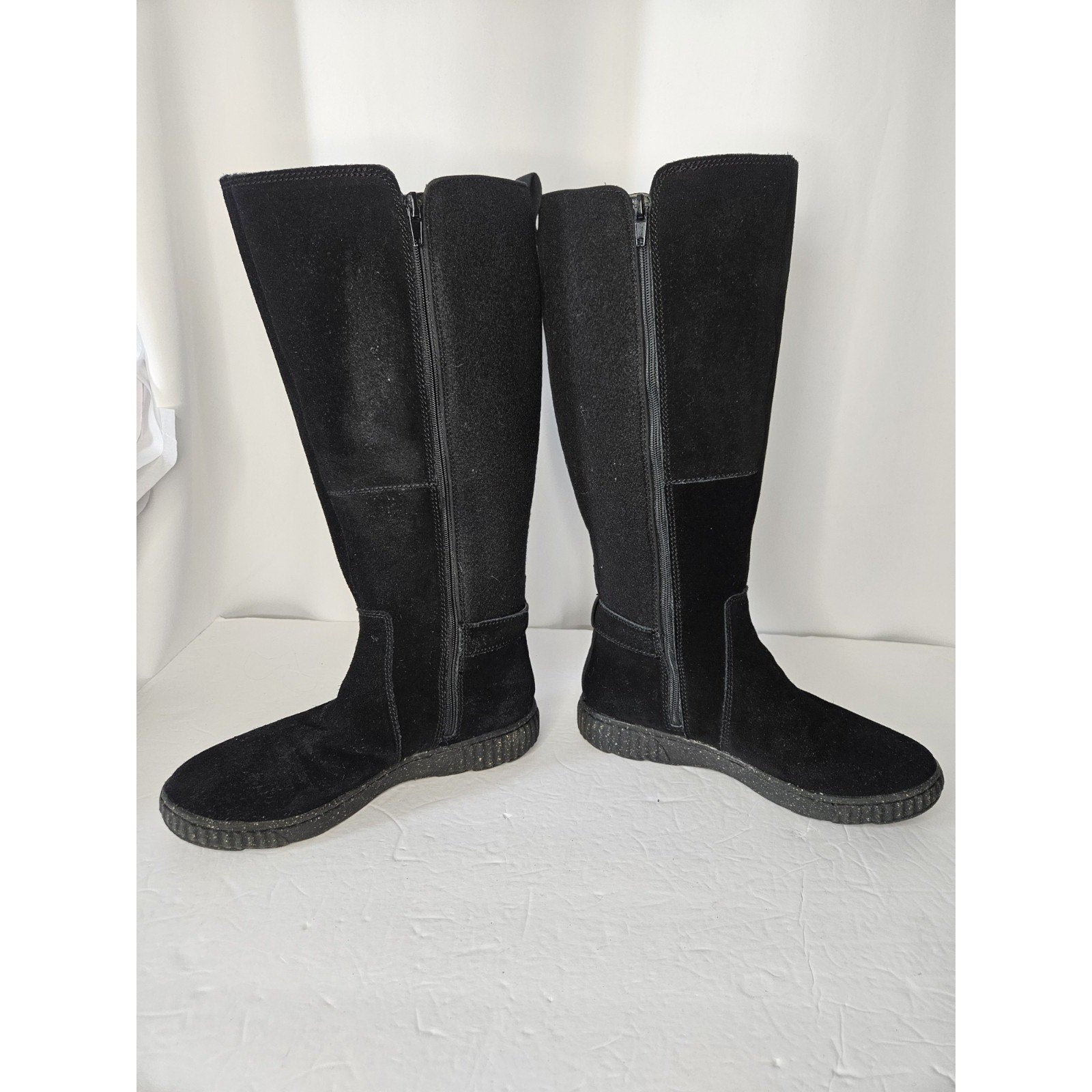 Clarks Collection Suede Tall Shaft Boots Caroline Style Black Women's 6.5 28710
