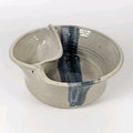 Vtg Handmade Studio Pottery Serving Bowl Rustic Primitive Dip Bowl Blue Brown
