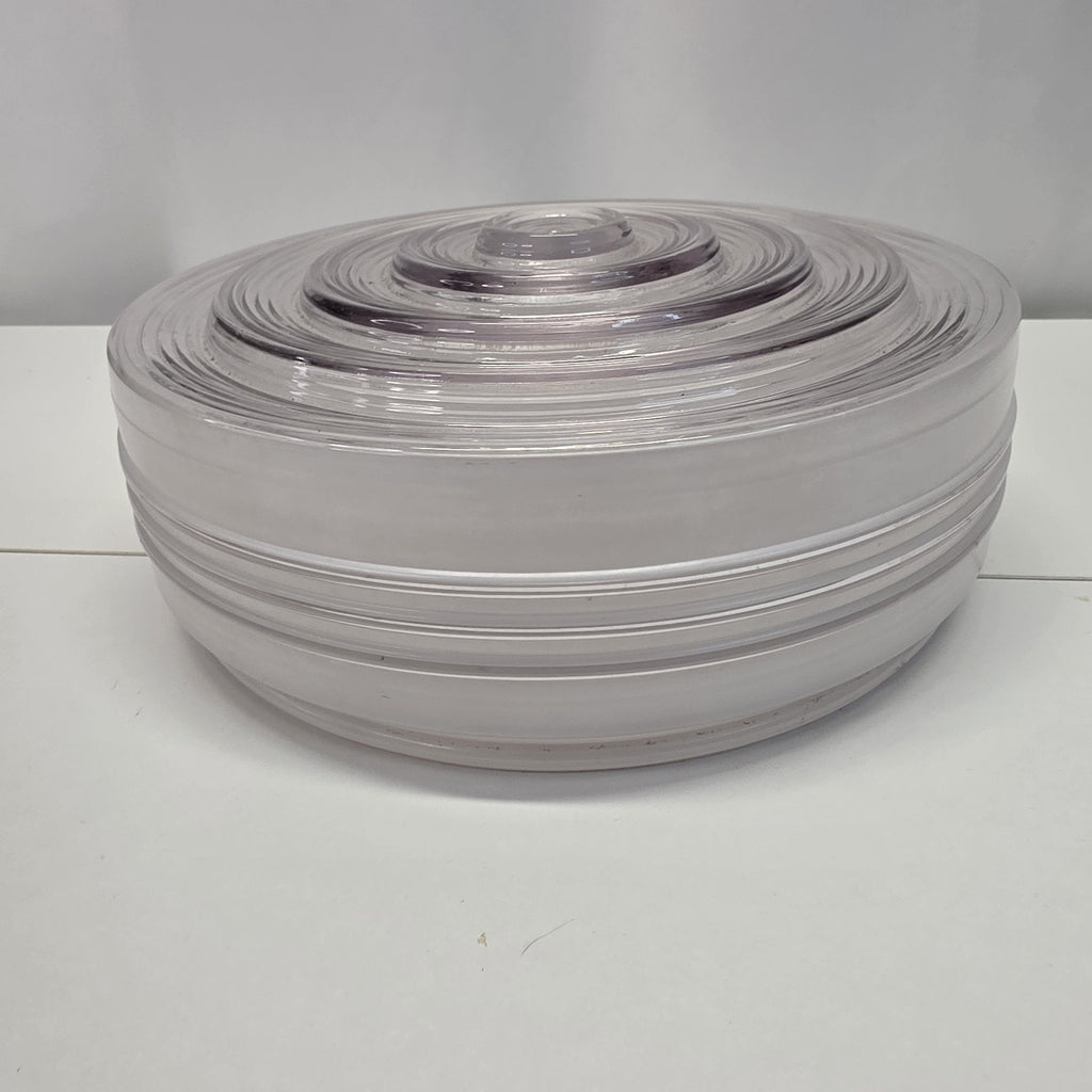 Vintage Light Fixture Cover 9-3/4" Diameter Frosted Sides Clear Stepped Bottom