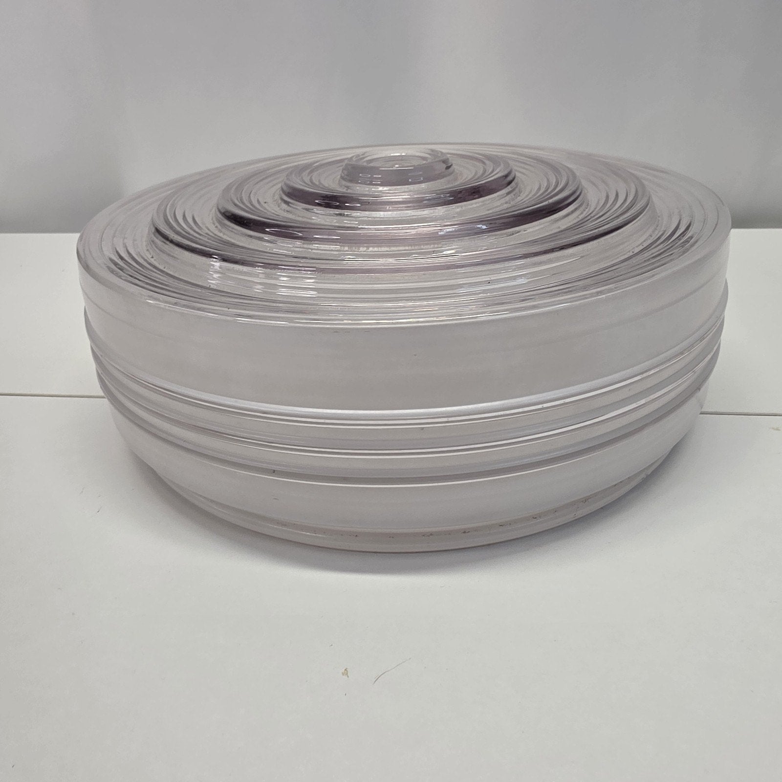 Vintage Light Fixture Cover 9-3/4" Diameter Frosted Sides Clear Stepped Bottom