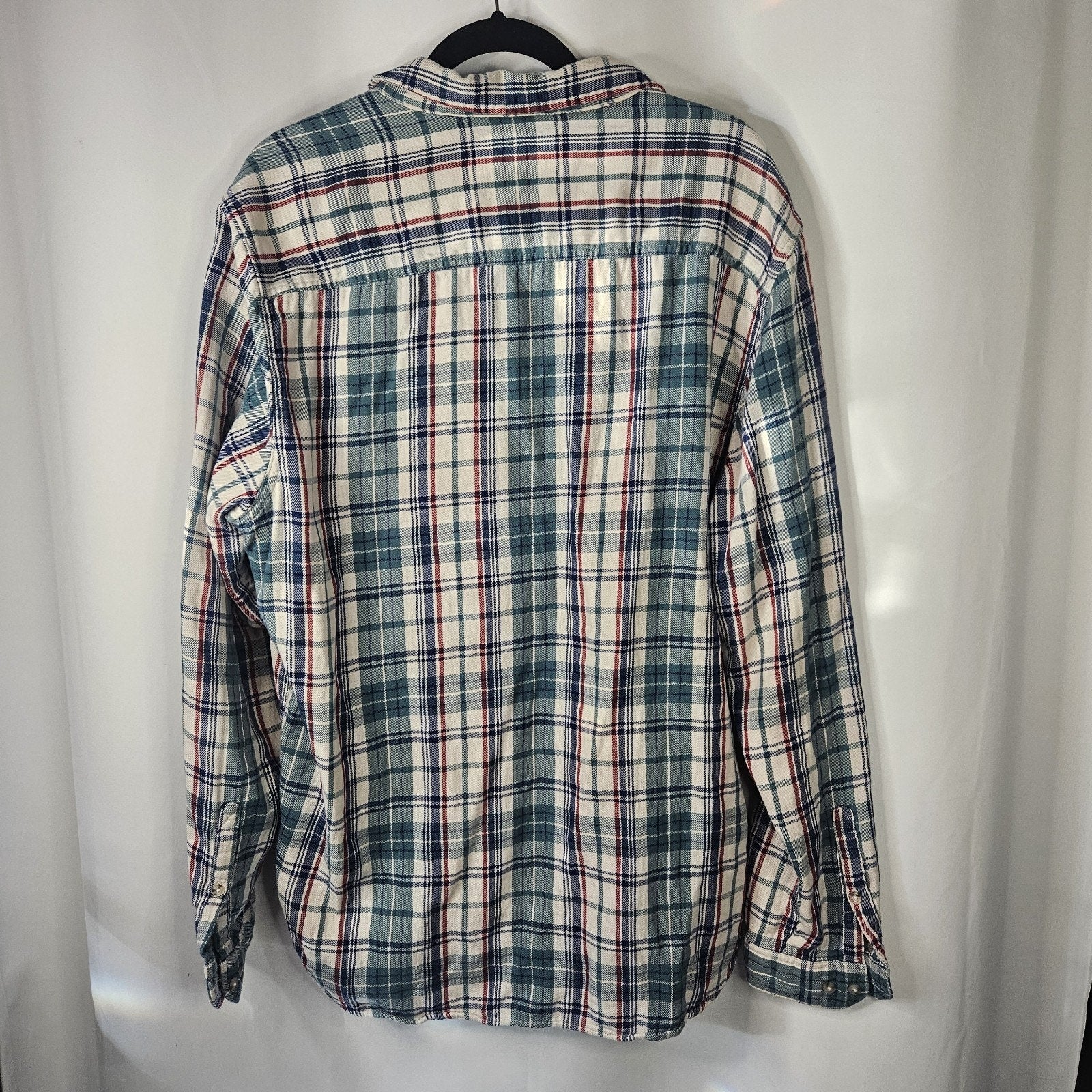 Toad and Co Blue Red Plaid Shirt Mens Sz Xl Long Sleeve Button Up Flannel