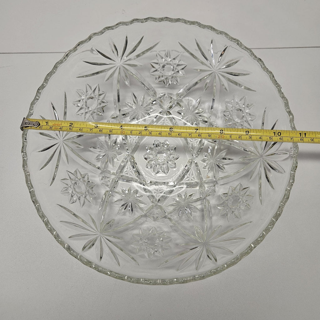 Hocking Crystal Early American Prescut 8 3/4" Serving Bowl