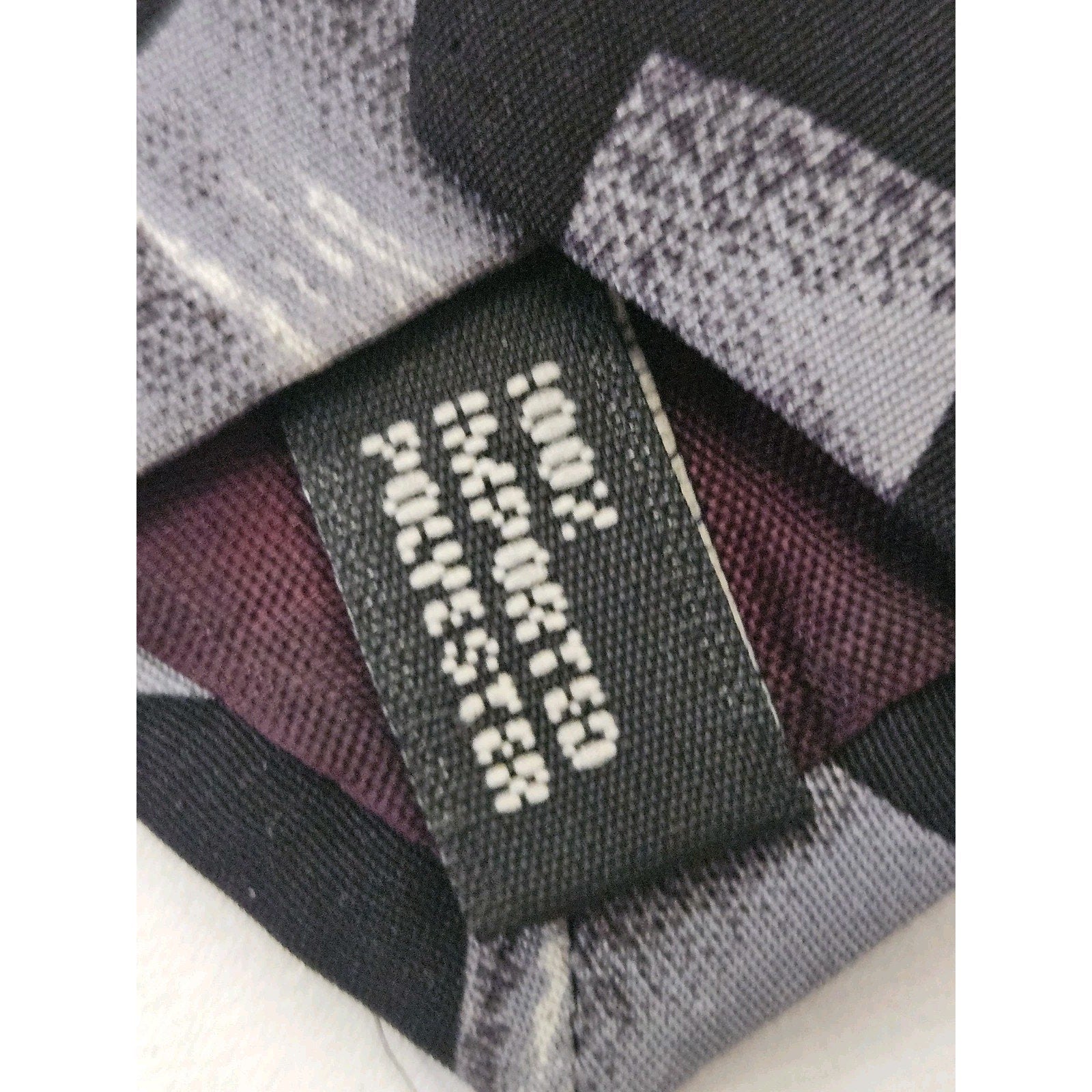 Mens Tie Necktie City Streets Black Silver Abstract Pattern Polyester Made USA