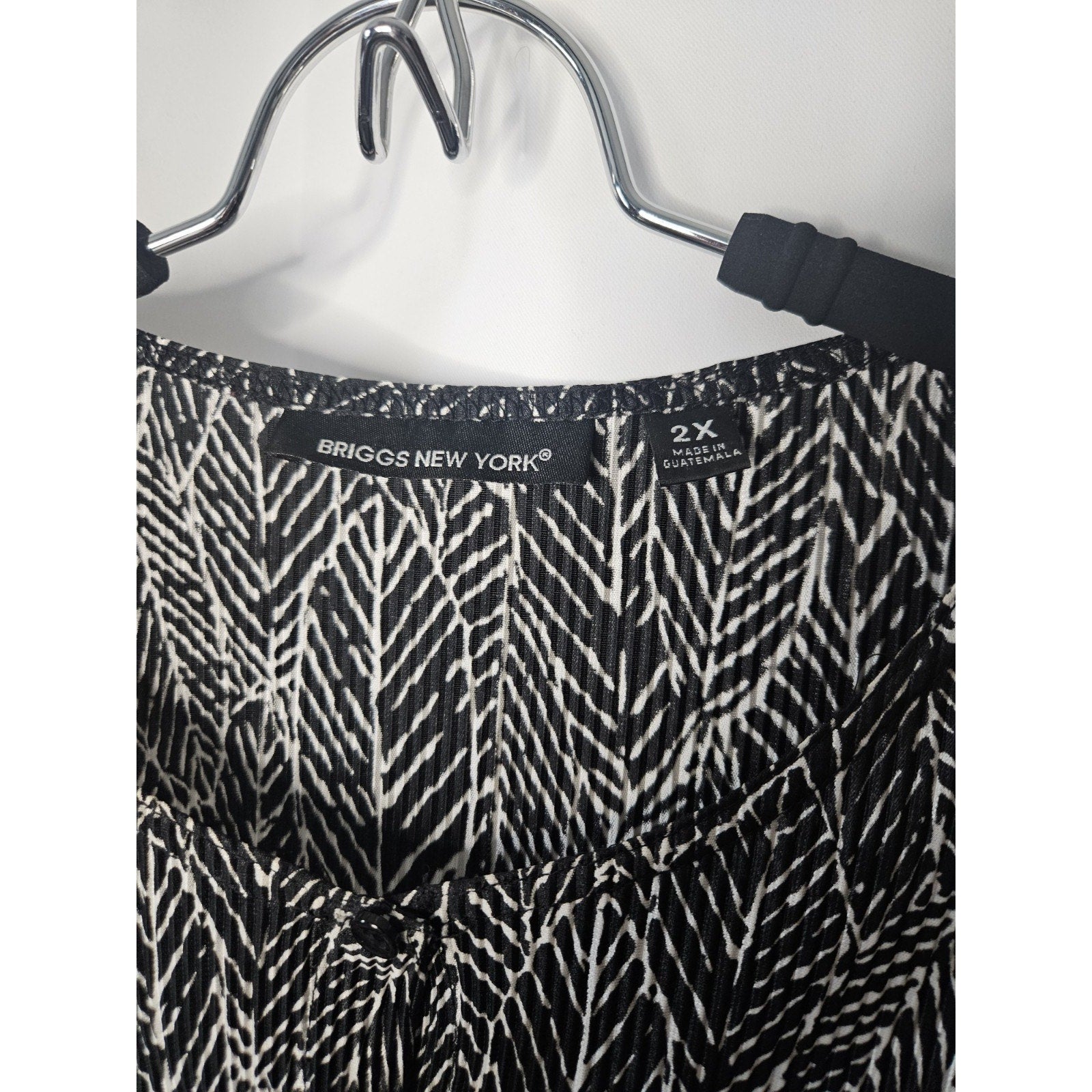 Briggs New York 2PC Set Womens Plus Black & White Blouse/Top W Maxi Skirt Sz 2X